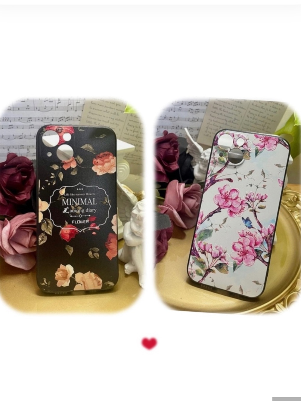 2 items.iPhone 12/12pro/12promax/13/13PRO flower case